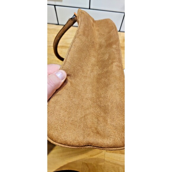 Victoria's Secret Angel Brown Faux Suede Tote Handbag Matching Pink Satin Pouch - Picture 6 of 13
